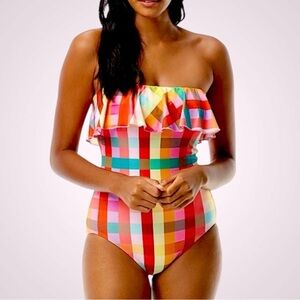 Kate Spade Ruffle Bandeau Underwire One Piece